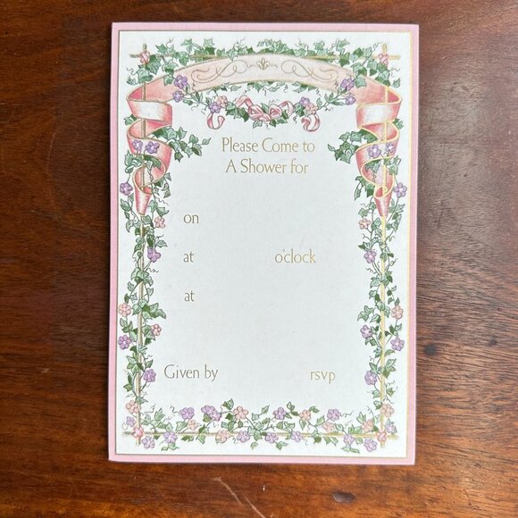 4ct Caspari Fill-In Shower Floral Invitations - Picture 14 of 15